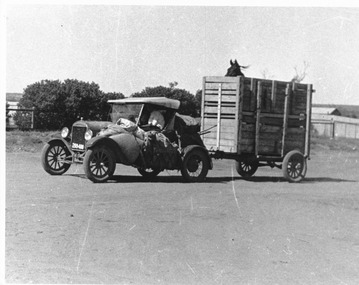 Photograph, T Model Ford and Horse Float, c.1930's