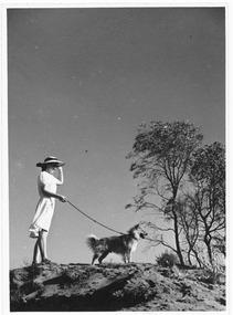 Photograph, Girl with dog Murray River Merbein, c.1950's