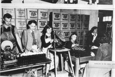 Photograph, Bottling Brandy with names late 1940's, unknown