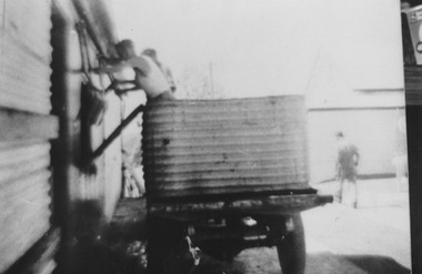 Photograph, Delivering Grapes to the Winery in a corrugated tank on truck, c.1947