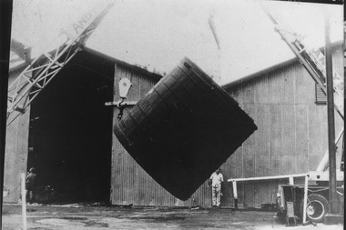 Photograph, Moving A Tank (on angle) with Fred Liardet, c.1950