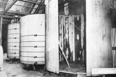 Photograph, Construction of 25,000 litre American Oak Vats, c.1950