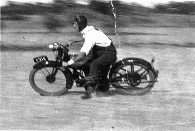 Photograph, Dowsett, Jack  (on motor bike), 1936