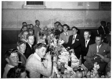 Photograph, Merbein Football Club Dinner (U/18 table) 2 copies, 1954