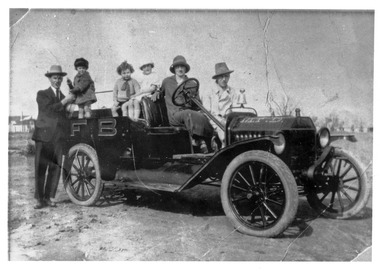 Photograph, Merbein Residents in Fire Brigade Vehicle, unknown