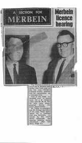 Photograph, Merbein Licence Hearing (Club) Newspaper photo, c.1961