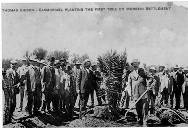 Photograph, Planting the first tree on Merbein settlement, unknown