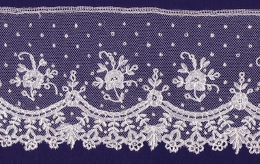 Textile - Brussels applique lace, Late 19th Century
