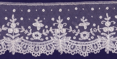 Textile - Brussels applique lace, Late 19th Century