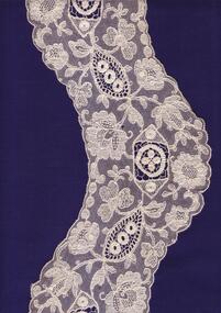 Textile - Machine Embroidered net lace, 1880-1920