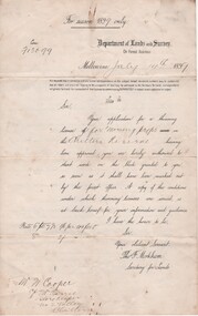Document - License to thin trees, 1899 (Exact)