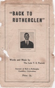Booklet - Sheet Music, Back to Rutherglen, 1935 (Exact)