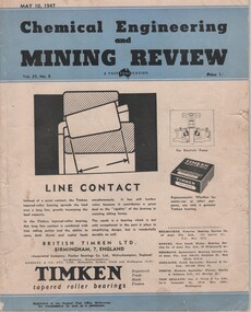 Book, Chemical Engineering and Mining Review. May 10, 1947, Vol. 39, No. 8, 1947 (Exact)