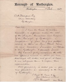 Letter - Letters, 1917 (Exact)