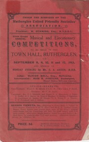 Programme - Program, Sixth Grand Annual Musical and Elocutionary Competitions, 1913 (Exact)