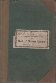 Financial record - Book, Mr A J Francis in Account Current With The Bank of Victoria Limited, 1925