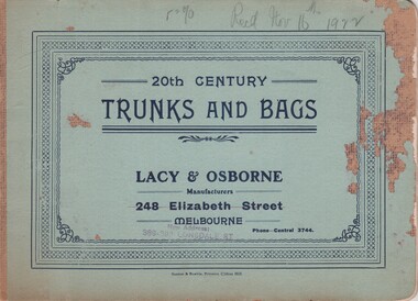 Booklet - Catalogue, Lacy & Osborne, 20th Century Trunks and Bags, c1922