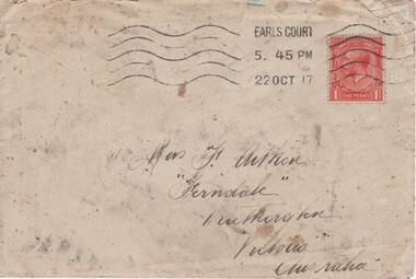 Letter - Envelope, 22/10/1917