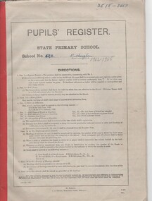 Document - School Records - Register, J.J. Gourley, Government Printer, Pupils' Register. State Primary School. School No. 522, Rutherglen. 1962 - 1965, 1962-1965