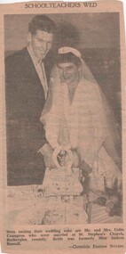 Newspaper article, Wangaratta Chronicle, Schoolteachers Wed