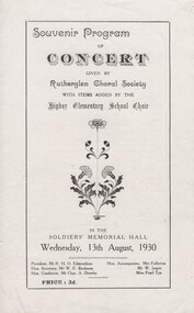 Programme - Program, Thomas Drenen, 1930