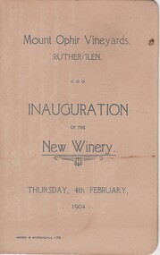Menu Card, Sands & McDougall Ltd, 1904