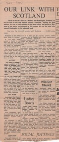 Newspaper - Newspaper article, Our Link With Scotland
