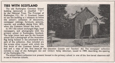 Newspaper - Newspaper article, Ties With Scotland, c1960