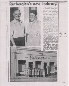 Newspaper article, Rutherglen's New Industry, 1955