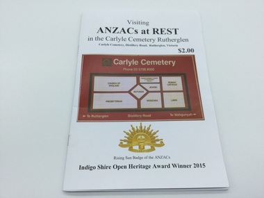 Booklet, David Valentine, Visiting ANZACs at Rest in the Caerlyle Cemetery, 15/4/2015