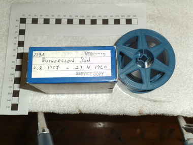 Digitised 35mm Microfilm, Rutherglen Sun and Chiltern Valley Advertiser Newspaper 2-8-1957 to 29-4-1960, 1988