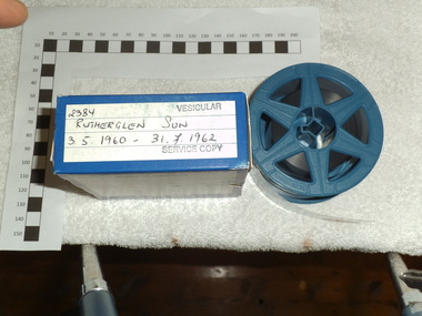 Digitised 35mm Microfilm, Rutherglen Sun and Chiltern Valley Advertiser Newspaper 3-5-1960 to 31-7-1962, 1988