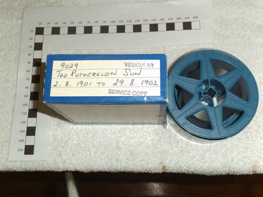Digitised 35mm Microfilm, Rutherglen Sun and Chiltern Valley Advertiser Newspaper 2-8-1901 to 29-8-1902, 1988