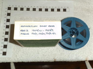Digitised 35mm Microfilm, Rutherglen Shire Rates 1909-1910 to 1928-1929 missing 1910-11 1913-14  to 1916-17, 1988