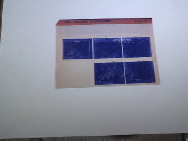 microfich sheet, Victorian Land Tiltes Office, Township of Beechworth