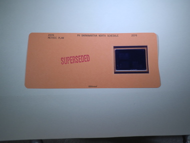 Aperture Card microfilm, Victorian Land Tiltes Office, Parish Plan Barnawartha North Schedule