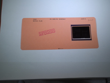 Aperture Card microfilm, Victorian Land Tiltes Office, Parish Schedule Carlyle (Superseded)