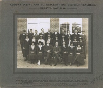 Image, Corowa (N.S.W.) and Rutherglen (VIC.) District Teachers, Corowa, May 1920, 1920