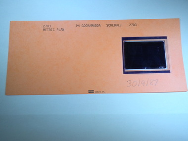 Aperture Card microfilm, Victorian Land Tiltes Office, Parish Schedule Gooramadda
