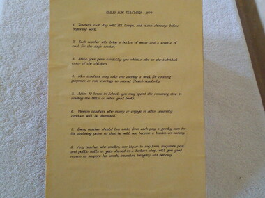 Document - Set of Rules, Teachers Rules 1897, Circ 1897