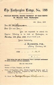 Document, Regular Meeting, Second Thursday of Each Month, at Masonic Hall, Rutherglen, 4/06/1935