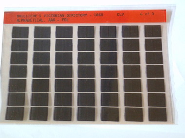 Microfiche, Bailliere's Victorian Directory 1868, 1868