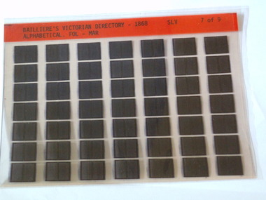 Microfiche, Bailliere's Victorian Directory 1868, 1868