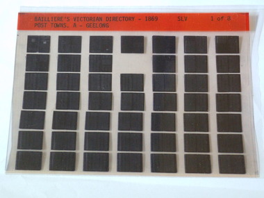 Microfiche, Bailliere's Victorian Directory 1868, 1868