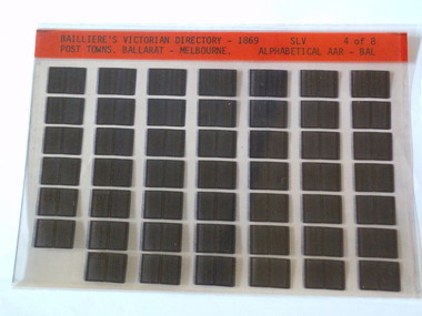 Microfiche, Bailliere's Victorian Directory 1868, 1868