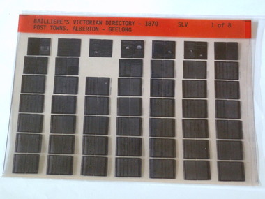 Microfiche, Bailliere's Victorian Directory 1868, 1868