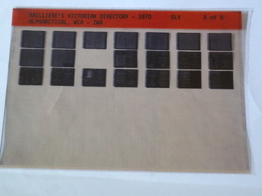 Microfiche, Bailliere's Victorian Directory 1868, 1868