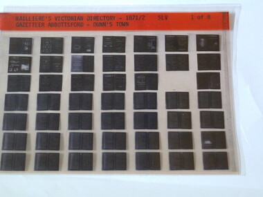 Microfiche, Bailliere's Victorian Directory 1871/2, 1871/72