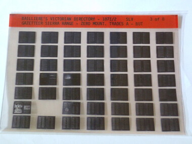 Microfiche, Bailliere's Victorian Directory 1871/2, 1871/72
