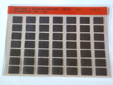 Microfiche, Bailliere's Victorian Directory 1871/2, 1871/72